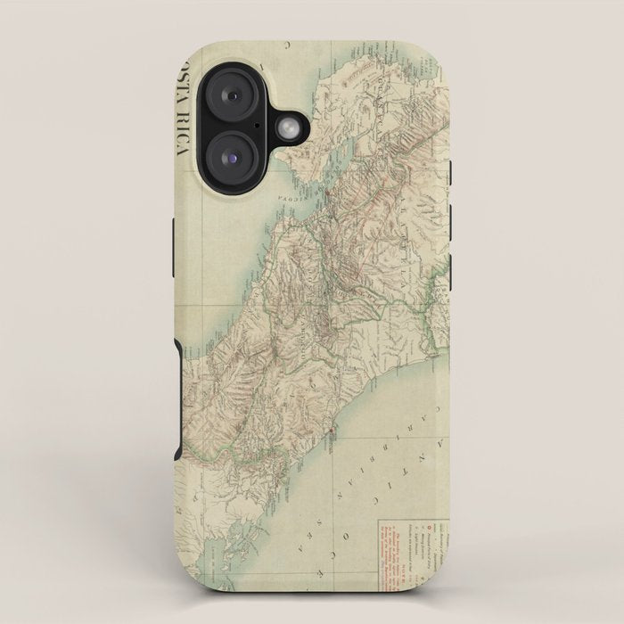 Vintage Map of Costa Rica (1903) iPhone Case Gallery Image 1
