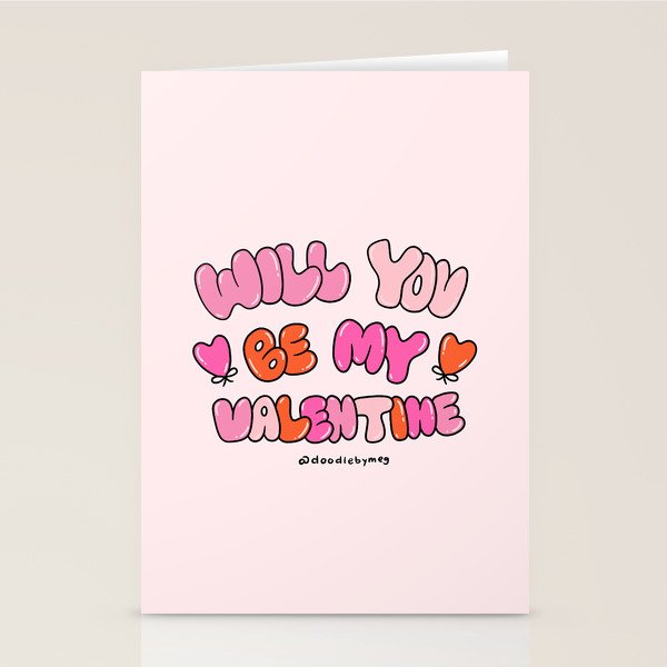 Will You Be My Valentine Stationery Card Gallery Image 1