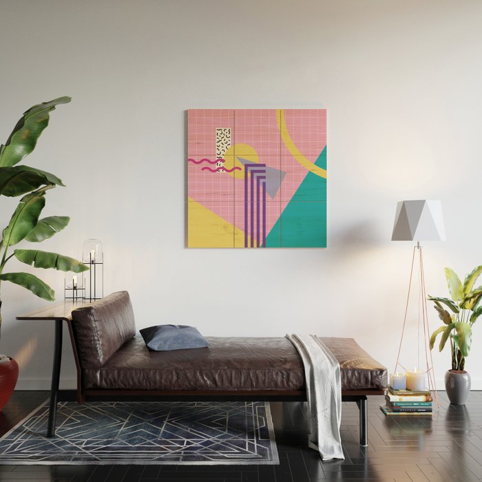 Memphis pattern 72 - 80s / 90s Retro Wood Wall Art Gallery Image 2