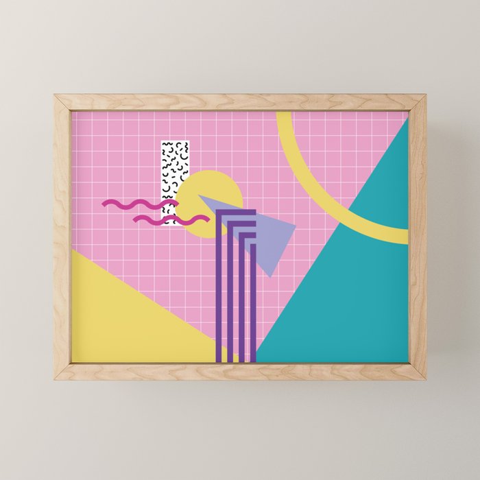 Memphis pattern 72 - 80s / 90s Retro Mini Art Print Gallery Image 1