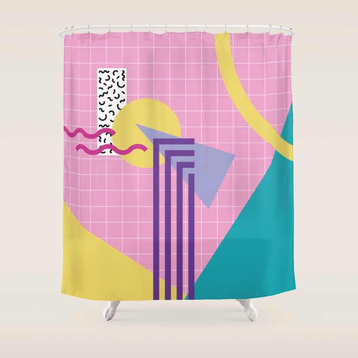 Memphis pattern 72 - 80s / 90s Retro Shower Curtain Gallery Image 1