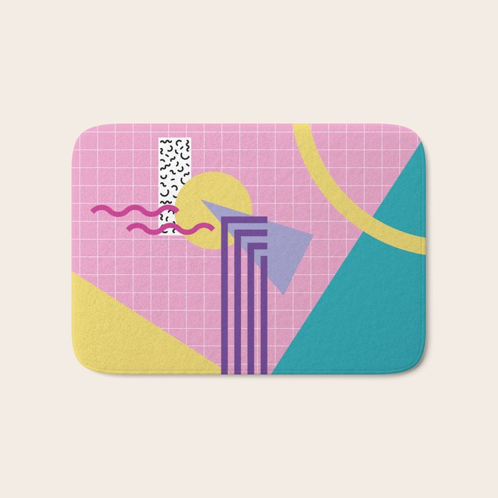 Memphis pattern 72 - 80s / 90s Retro Bath Mat Gallery Image 1