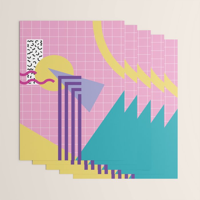 Memphis pattern 72 - 80s / 90s Retro Wrapping Paper Gallery Image 3