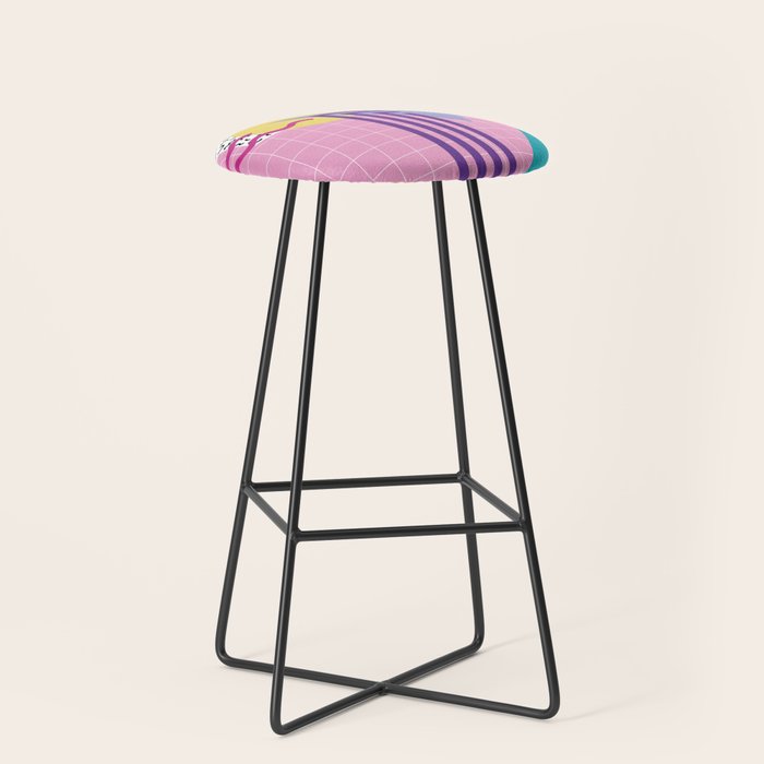 Memphis pattern 72 - 80s / 90s Retro Stool Gallery Image 1