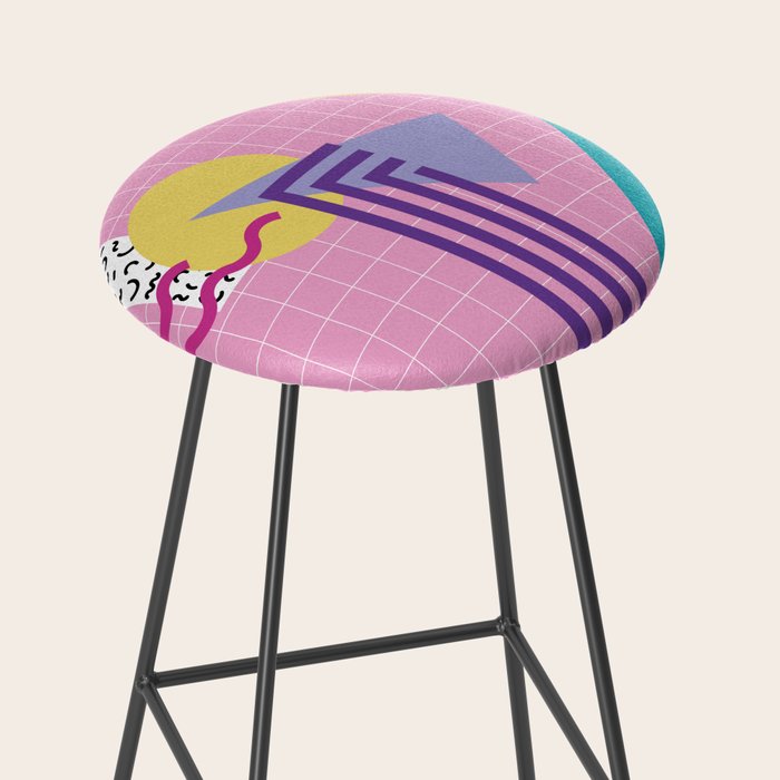 Memphis pattern 72 - 80s / 90s Retro Stool Gallery Image 2