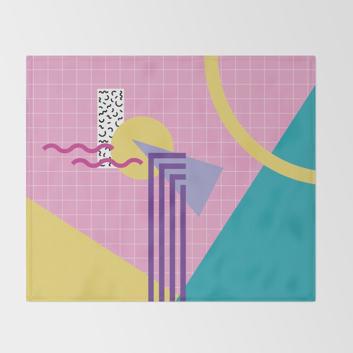 Memphis pattern 72 - 80s / 90s Retro Throw Blanket Gallery Image 2