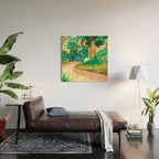 The House With The Green Door, Nature Architecture Painting, Places Stay At Home Tropical Villa Wood Wall Art Gallery Image 2