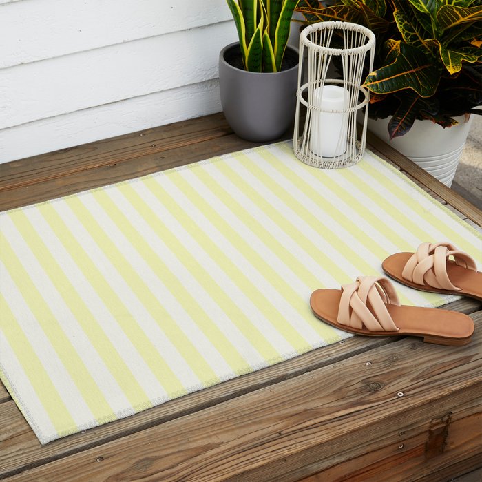 Melo Yellow Stripe Outdoor Rug Gallery Image 2