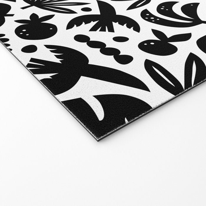 Black tropical summer nature art pattern Welcome Mat Gallery Image 2