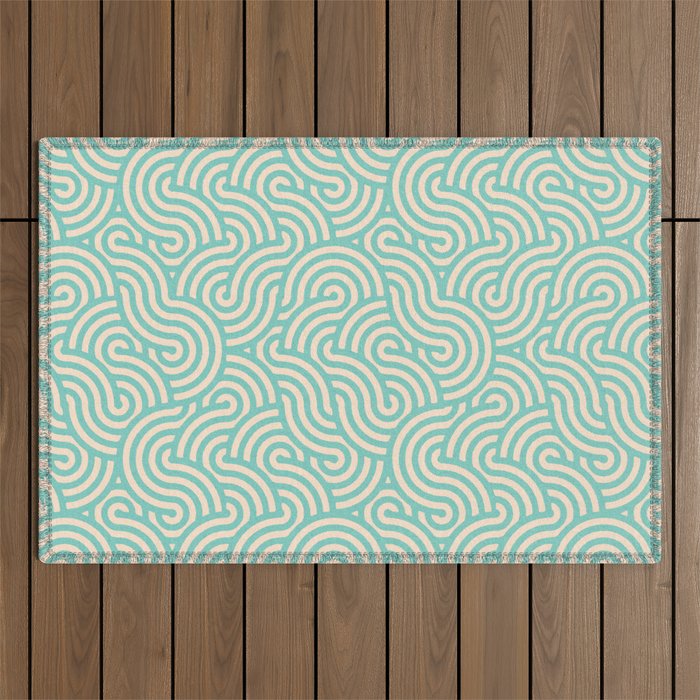 SWIRL Mint and Oat Outdoor Rug Gallery Image 1