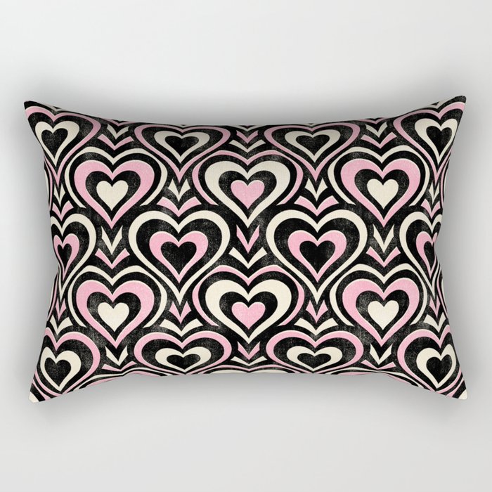 Sweethearts - black, pink, and cream  Rectangular Pillow Gallery Image 1