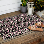 Sweethearts - black, pink, and cream  Outdoor Rug Gallery Image 2
