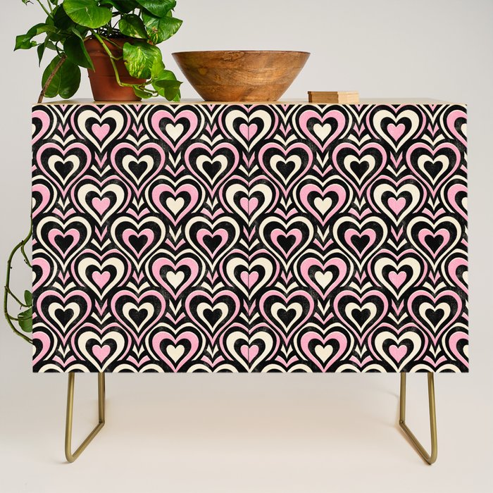 Sweethearts - black, pink, and cream  Credenza Gallery Image 1
