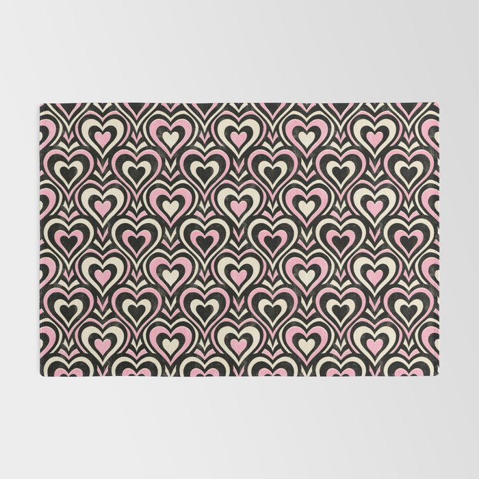 Sweethearts - black, pink, and cream  Rug Gallery Image 2