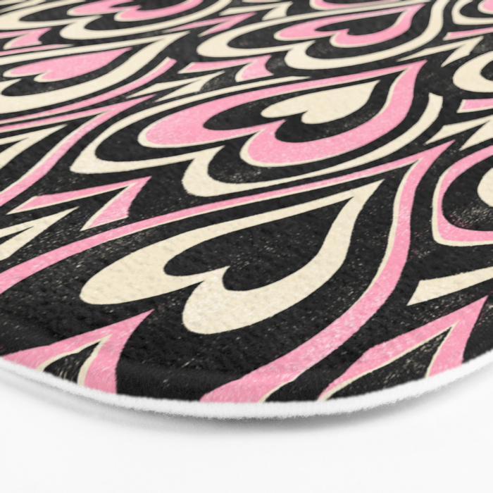 Sweethearts - black, pink, and cream  Bath Mat Gallery Image 3