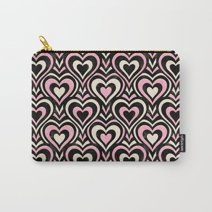 Sweethearts - black, pink, and cream  Carry All Pouch Gallery Image 1