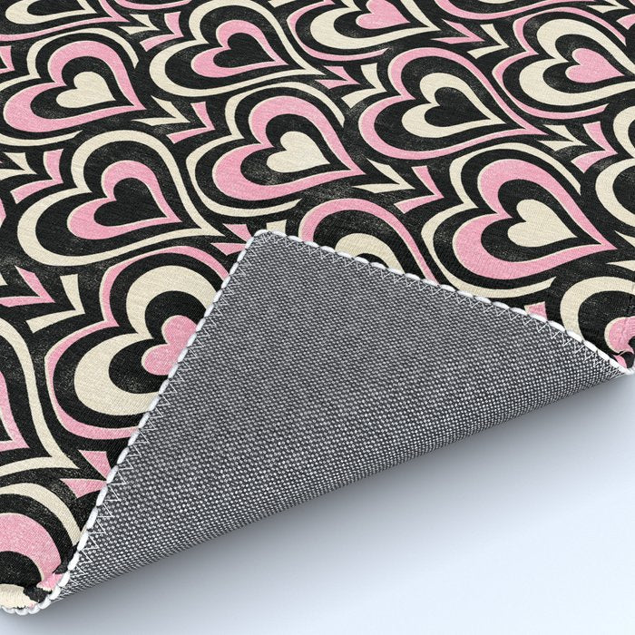 Sweethearts - black, pink, and cream  Rug Gallery Image 4