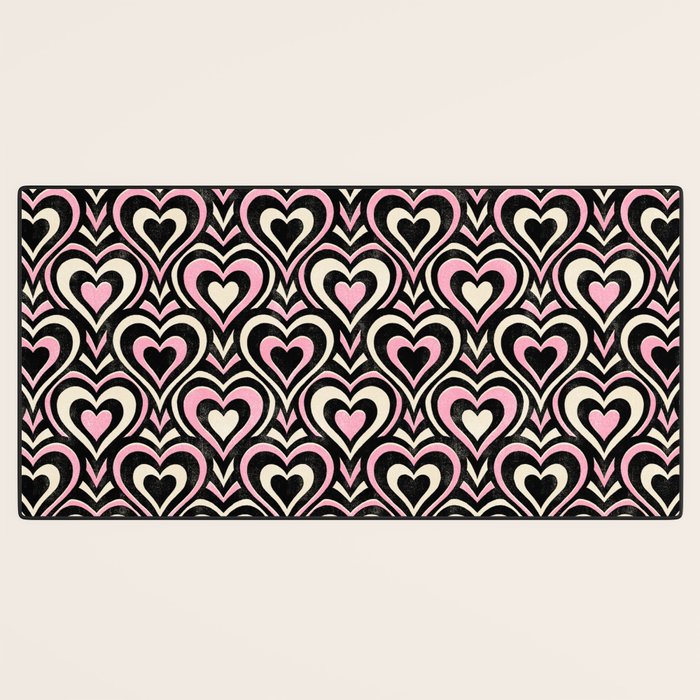 Sweethearts - black, pink, and cream  Desk Mat Gallery Image 3