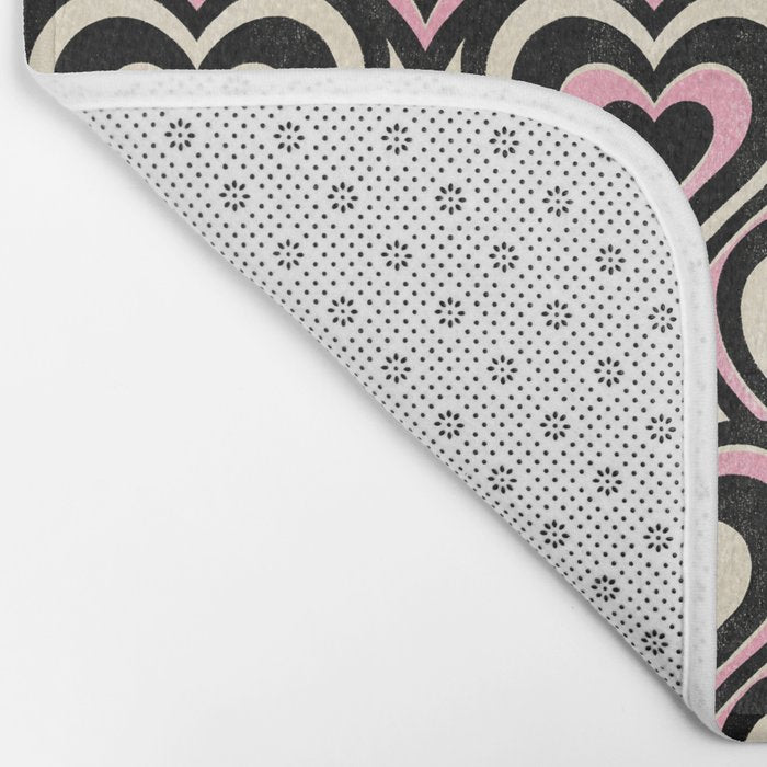 Sweethearts - black, pink, and cream  Bath Mat Gallery Image 2