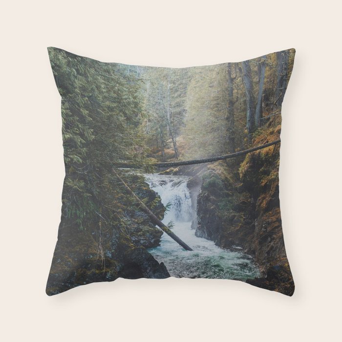 Little Qualicum Falls Throw Pillow Gallery Image 6