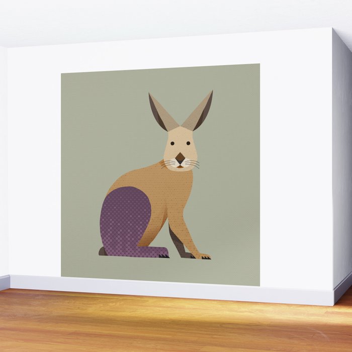 Whimsy European Hare Wall Mural Gallery Image 2