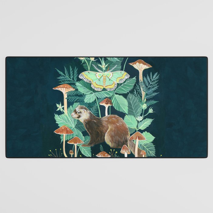 Ferret and Moth Desk Mat Gallery Image 3