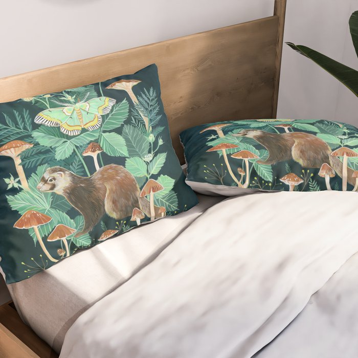 Ferret and Moth Pillow Sham Gallery Image 2