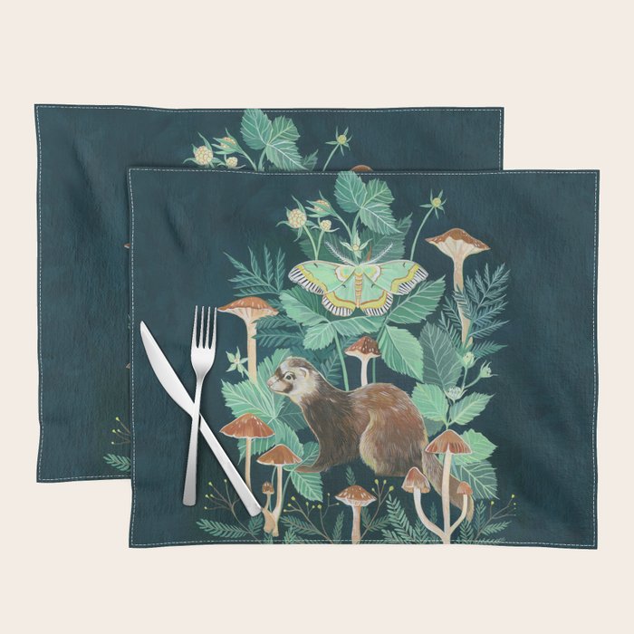 Ferret and Moth Placemat Gallery Image 1