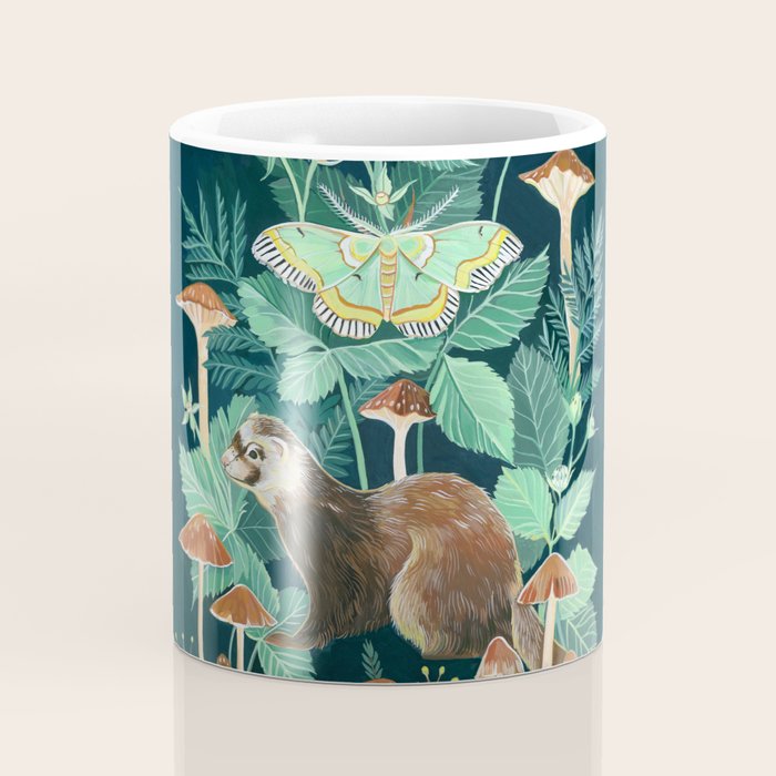 Ferret and Moth Coffee Mug Gallery Image 4