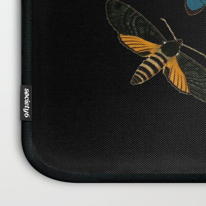 Moths Butterflies In Darkness Vintage Scientific Illustration Encyclopedia Diagram Laptop Sleeve Gallery Image 3