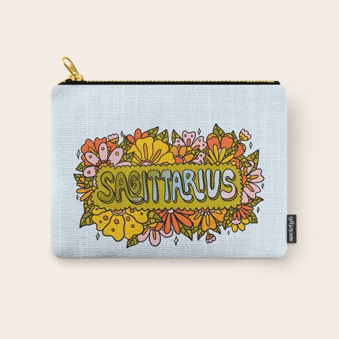 Sagittarius Flowers Carry All Pouch Gallery Image 1