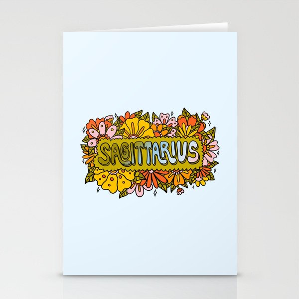 Sagittarius Flowers Stationery Card Gallery Image 2