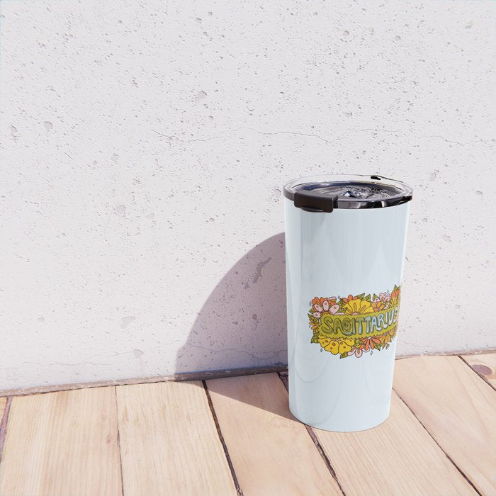 Sagittarius Flowers Travel Mug Gallery Image 4