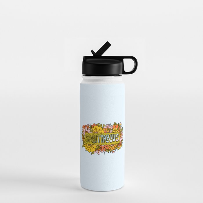 Sagittarius Flowers Water Bottle Gallery Image 1