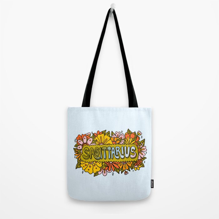 Sagittarius Flowers Tote Bag Gallery Image 2