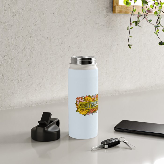 Sagittarius Flowers Water Bottle Gallery Image 4
