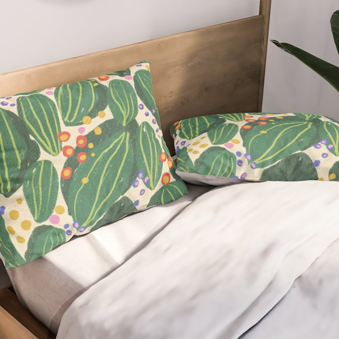 Magical garden leaves Pillow Sham Gallery Image 2