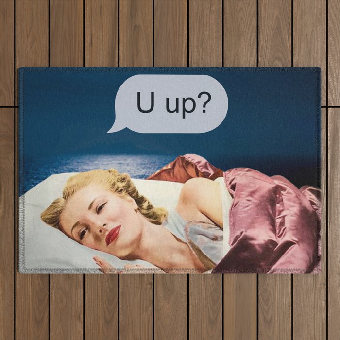 U up? Late night texts Outdoor Rug Gallery Image 1