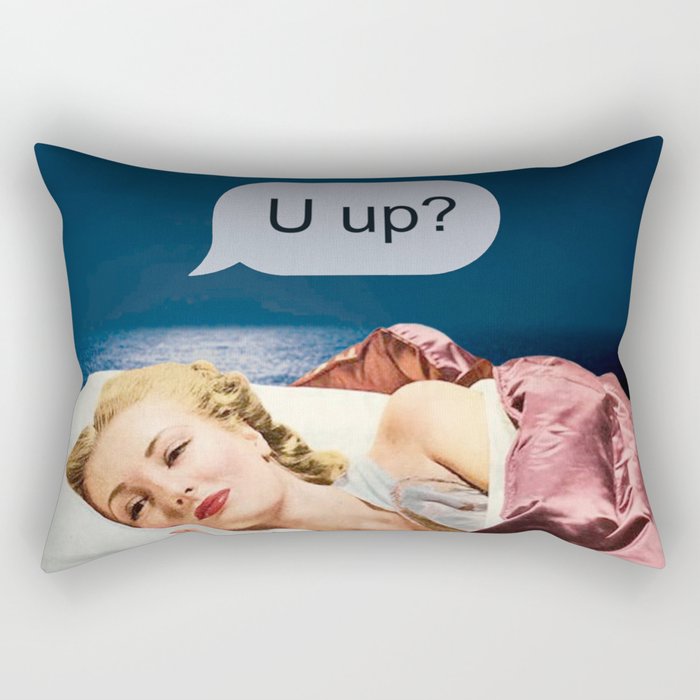U up? Late night texts Rectangular Pillow Gallery Image 1