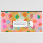 Tie Dye Smiley Face Stamp Print Desk Mat Gallery Image 1