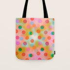 Tie Dye Smiley Face Stamp Print Tote Bag Gallery Image 1