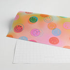 Tie Dye Smiley Face Stamp Print Wrapping Paper Gallery Image 2