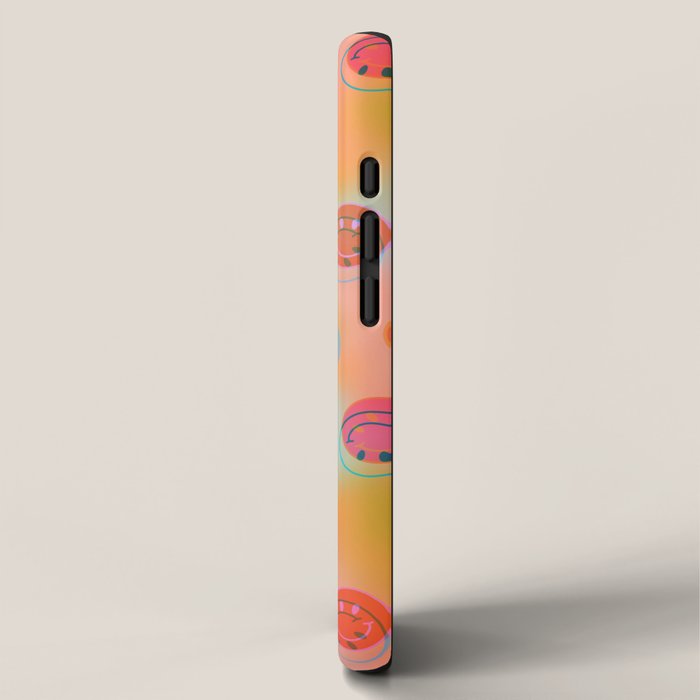 Tie Dye Smiley Face Stamp Print iPhone Case Gallery Image 2