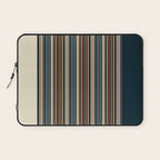 Dark Indigo Tan Stripes Laptop Sleeve Gallery Image 1