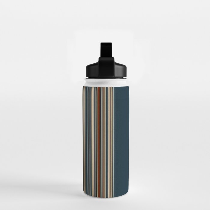 Dark Indigo Tan Stripes Water Bottle Gallery Image 2