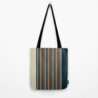 Dark Indigo Tan Stripes Tote Bag Gallery Image 2