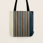 Dark Indigo Tan Stripes Tote Bag Gallery Image 1