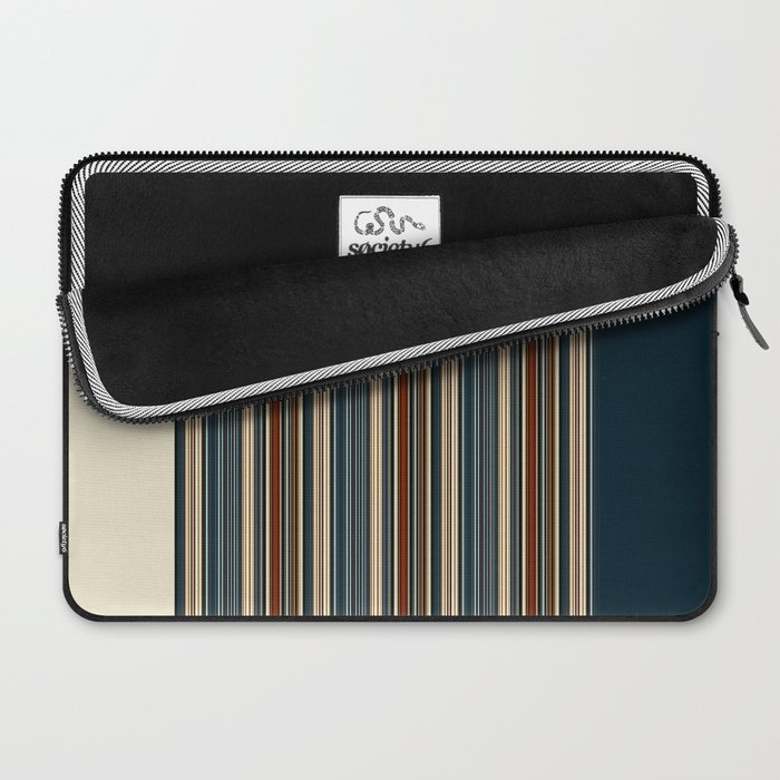 Dark Indigo Tan Stripes Laptop Sleeve Gallery Image 2