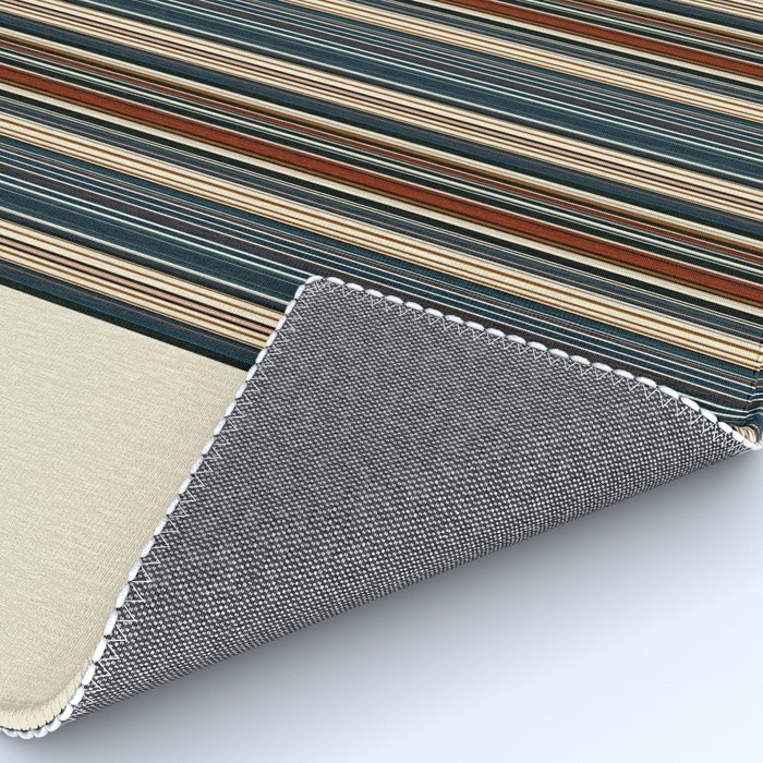 Dark Indigo Tan Stripes Rug Gallery Image 4