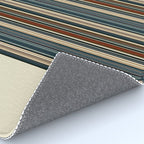 Dark Indigo Tan Stripes Rug Gallery Image 4